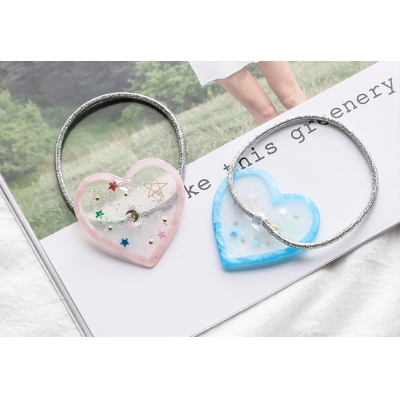 Romantic lucency loving heart sparkling cute hair bands for little girls